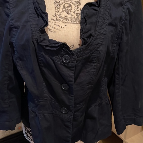 Loft navy jacket Az M 3/4 length sleeves GUC - Picture 3 of 5